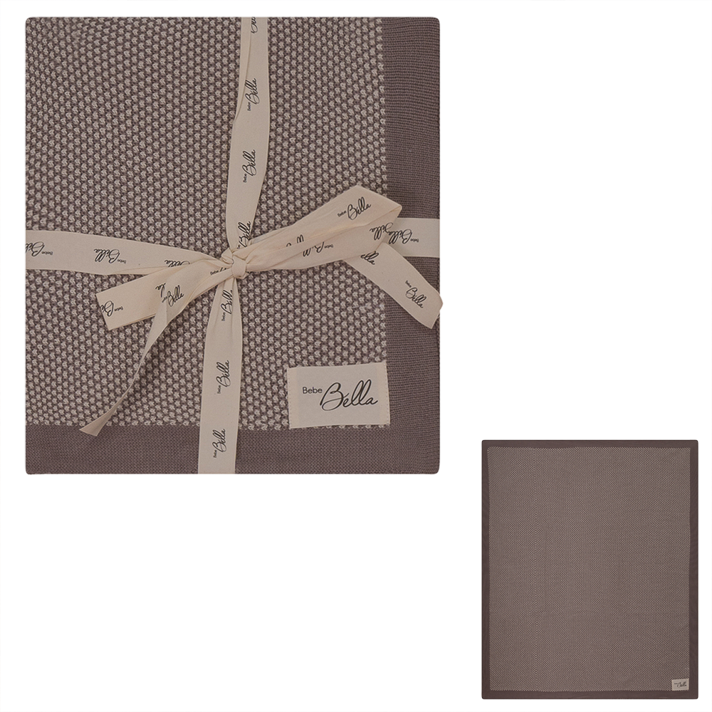 Bella Popcorn Knit Blanket in Mink One Size by Bebe Bella