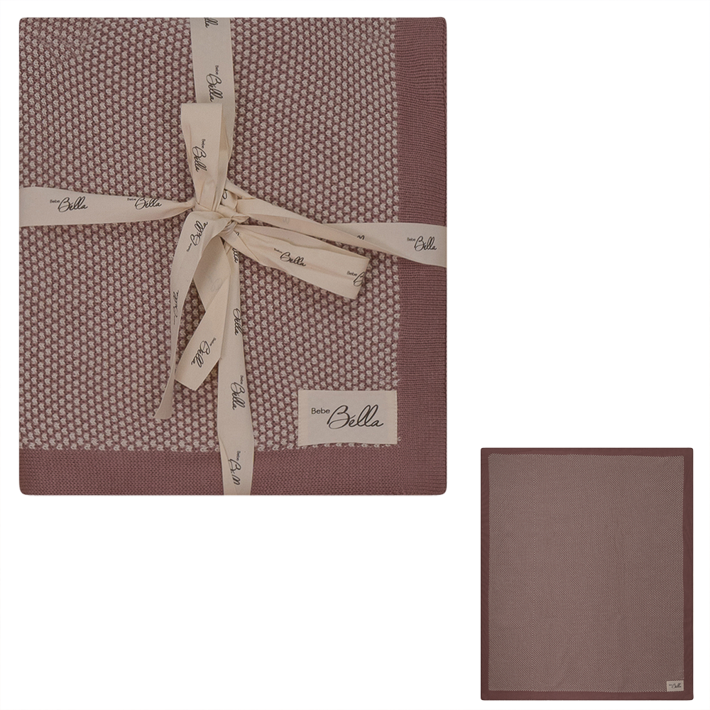 Bella Popcorn Knit Blanket in Rose One Size by Bebe Bella