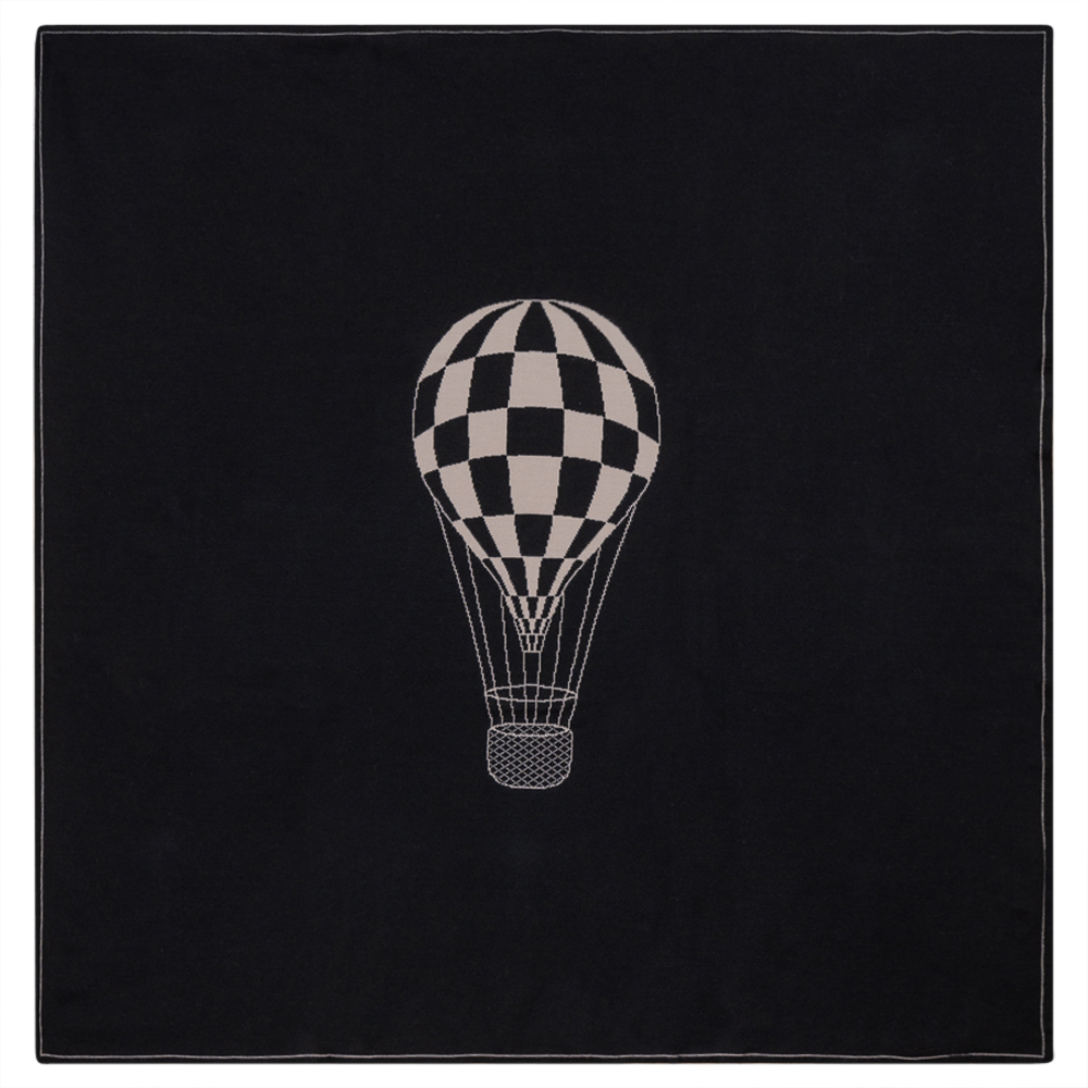 Knit Checkered Hot Air Balloon Blanket Dark Almond Black One Size Baby Blanket by {{ product_vemdor}}