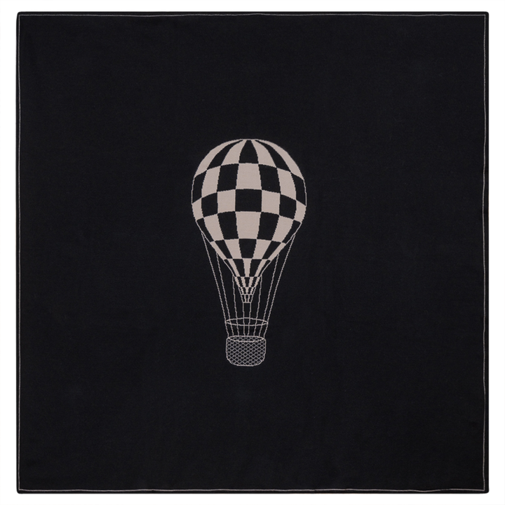 Knit Checkered Hot Air Balloon Blanket Dark Almond Black One Size Baby Blanket by {{ product_vemdor}}