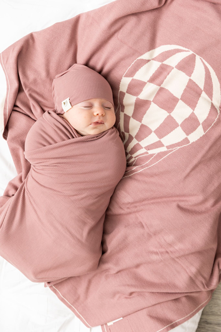 Knit Checkered Hot Air Balloon Blanket in by Bebe Bella