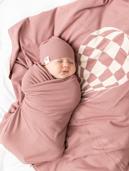 Knit Checkered Hot Air Balloon Blanket in by Bebe Bella