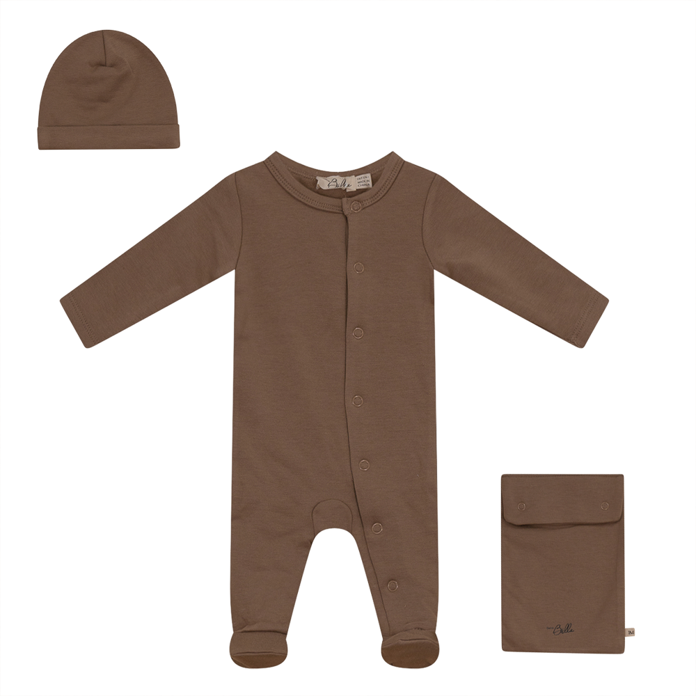 Onesie With Knitted Hat in Maple by Bebe Bella