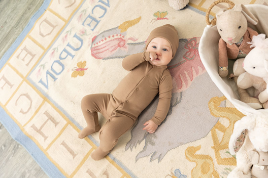 Onesie With Knitted Hat in by Bebe Bella